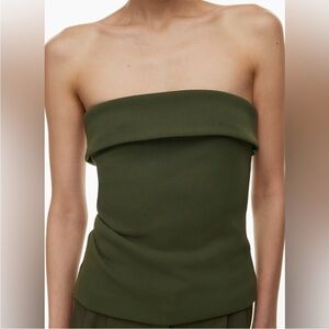 Aritzia Olive Green Strapless Top
